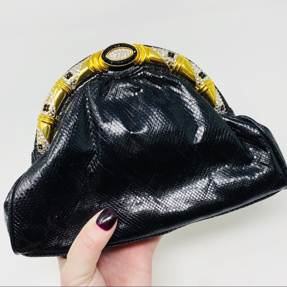 Vintage | Black & Gold Evening Clutch Bag Retro